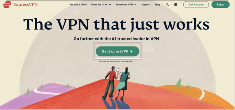 Screenshot of the ExpressVPN home page