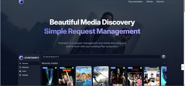 Screenshot der Webseite von Overseerr