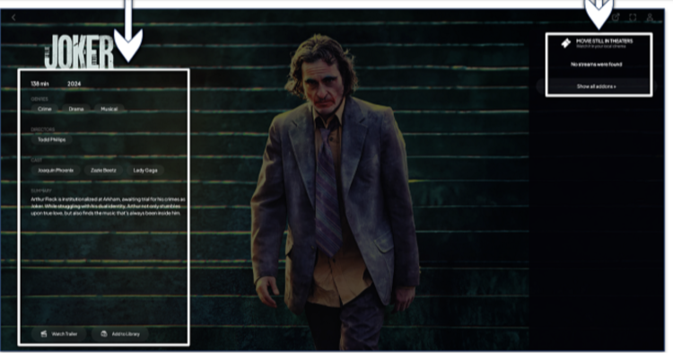 A screenshot showing IMDB adding movie information to Stremio's user interface