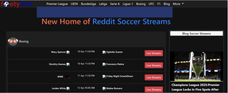 FootyBite homepage