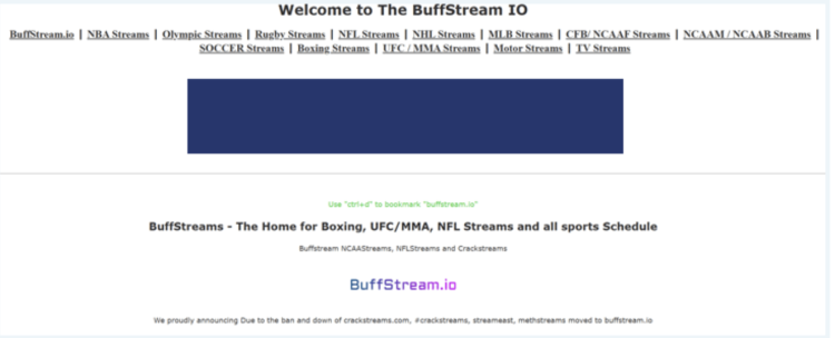 Buffstream homepage