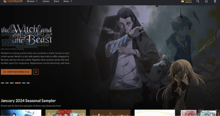 Screenshot taken from official Anime website Crunchyroll