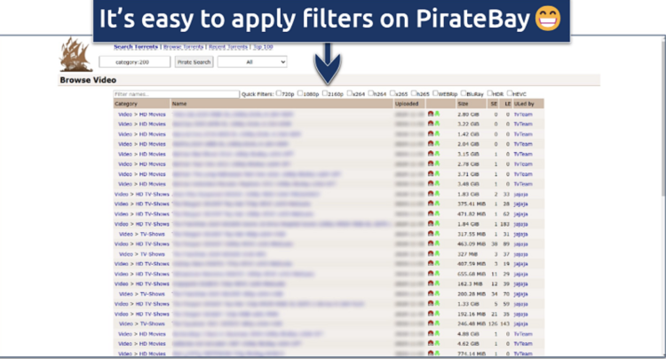 It also has more categories than any other torrent site