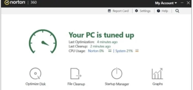 Norton optimization tools screenshot