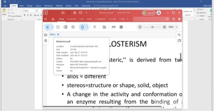 Converting a PDF file to Ms Word document