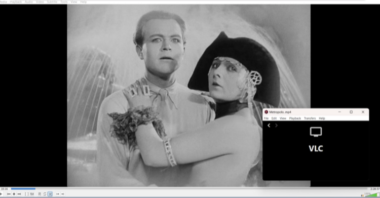 Screenshot of streaming Metropolis in VLC through WebTorrent